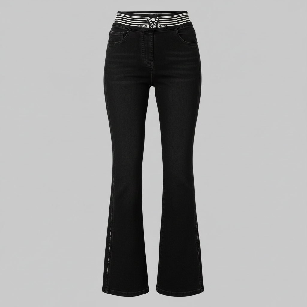 Høyt Midje Jeans Alicia | Dame Slim Fit Utsvingte Ben
