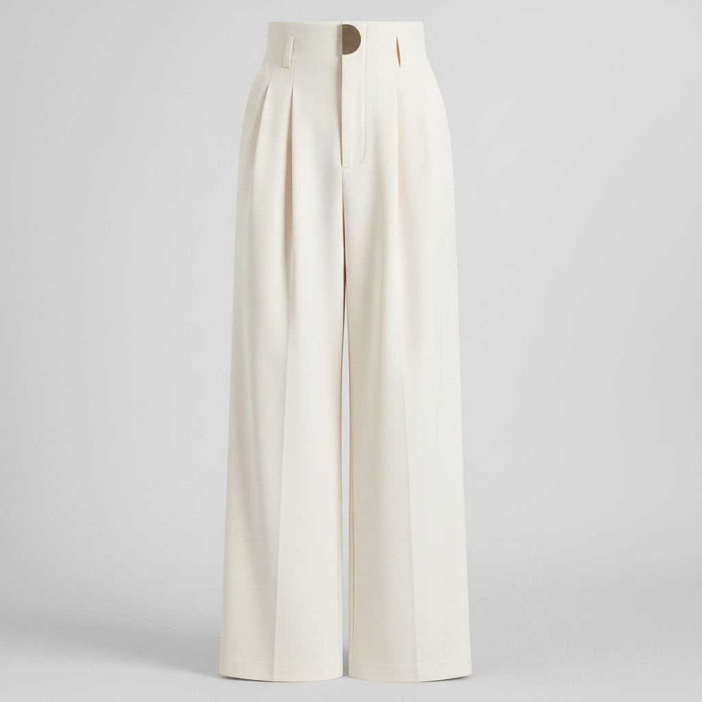 Plisserte Kvinnebukser | Bred Silhuett Høy Midje