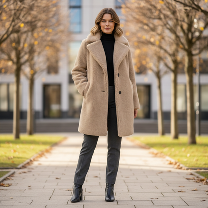 Teddy Coat Rita | Dame Kåpe i Mykt Teddystoff