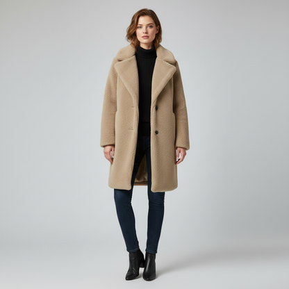 Teddy Coat Rita | Dame Kåpe i Mykt Teddystoff