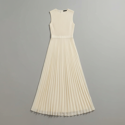 Kremfarget Maxikjole Dame | Elegant Chiffon Kjole