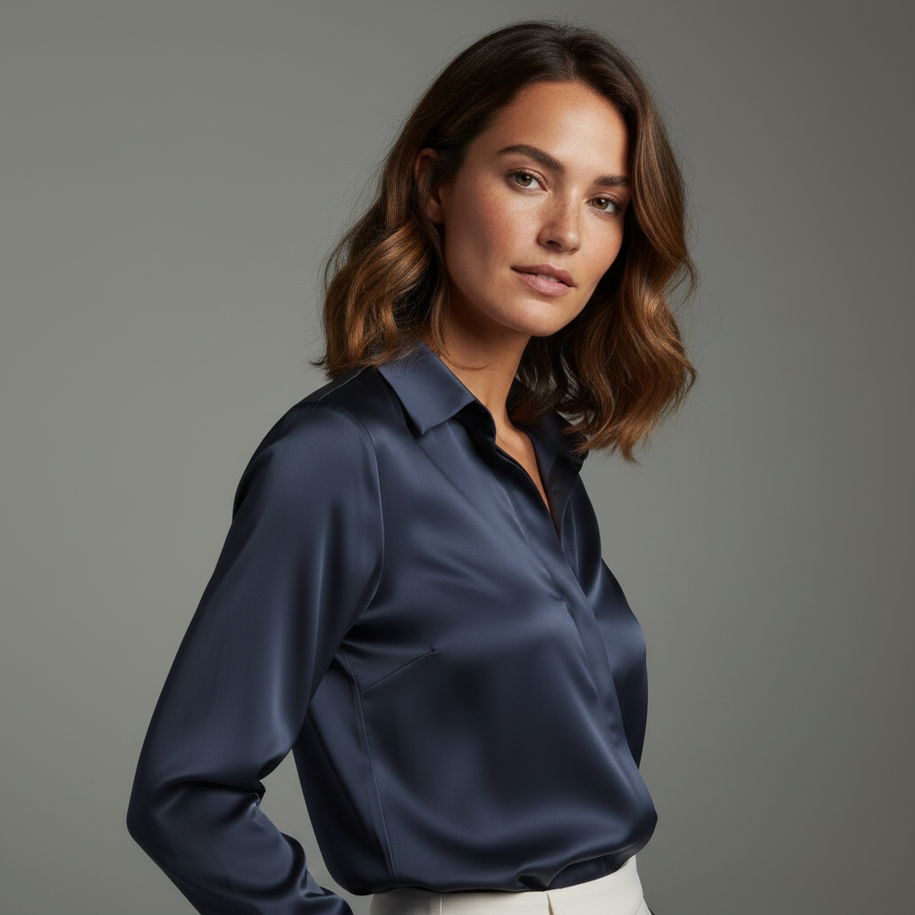 Satengbluse Dame Hvit | Elegant og Komfortabel Topp
