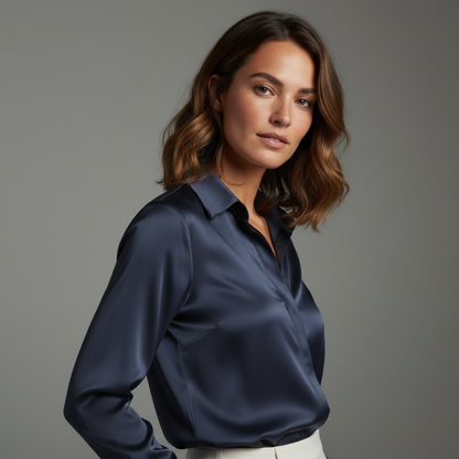 Satengbluse Dame Hvit | Elegant og Komfortabel Topp