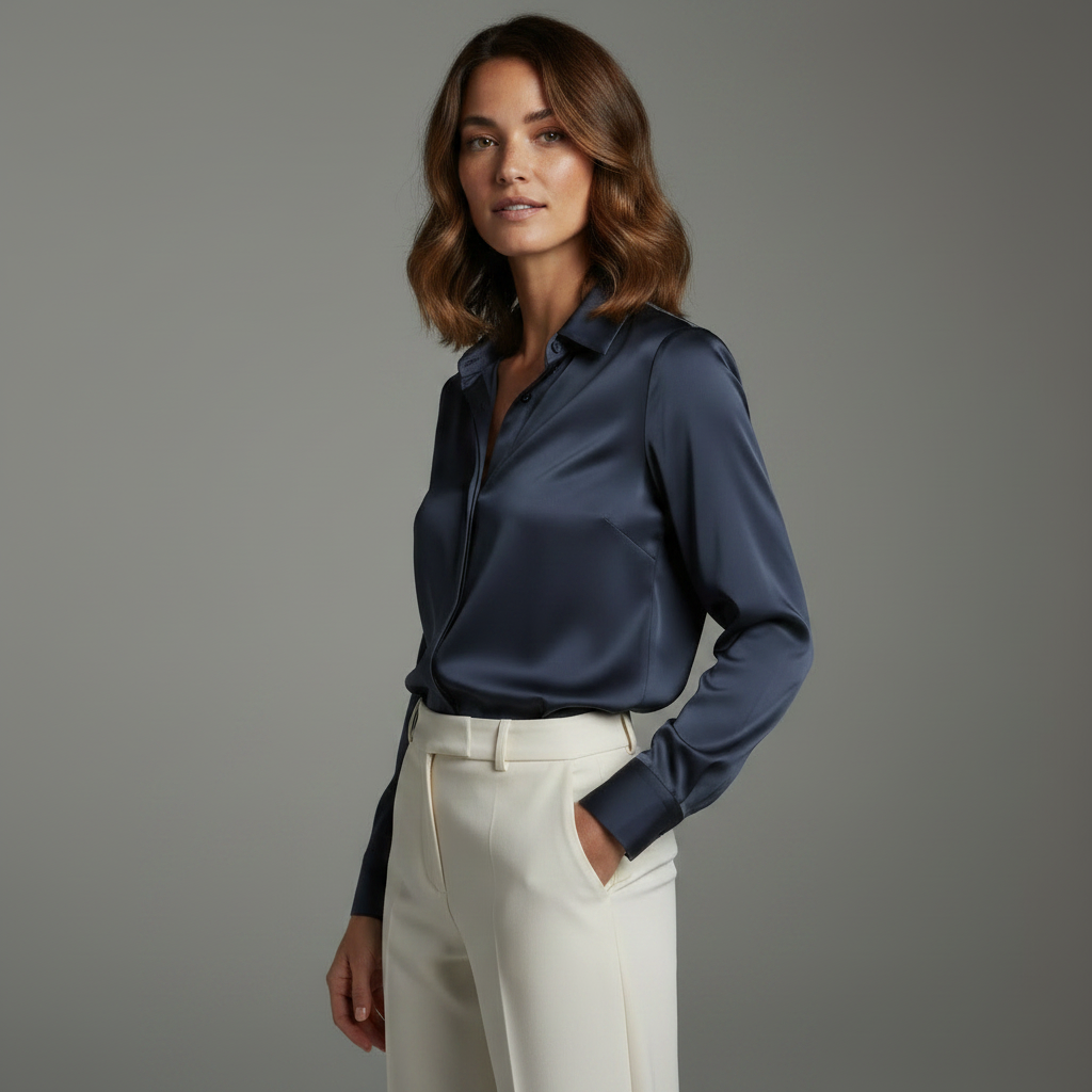 Satengbluse Dame Hvit | Elegant og Komfortabel Topp