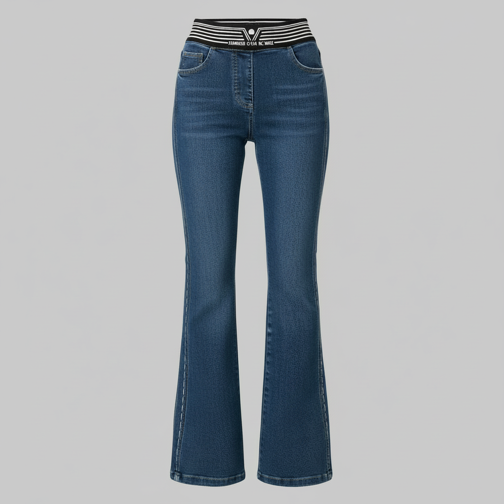 Høyt Midje Jeans Alicia | Dame Slim Fit Utsvingte Ben