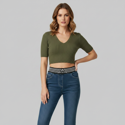 Høyt Midje Jeans Alicia | Dame Slim Fit Utsvingte Ben