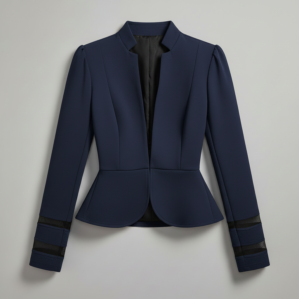 Peplum Blazer med Strukturert Skulder | Slim Fit Damejakke