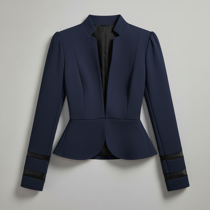 Peplum Blazer med Strukturert Skulder | Slim Fit Damejakke