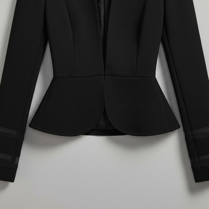 Peplum Blazer med Strukturert Skulder | Slim Fit Damejakke