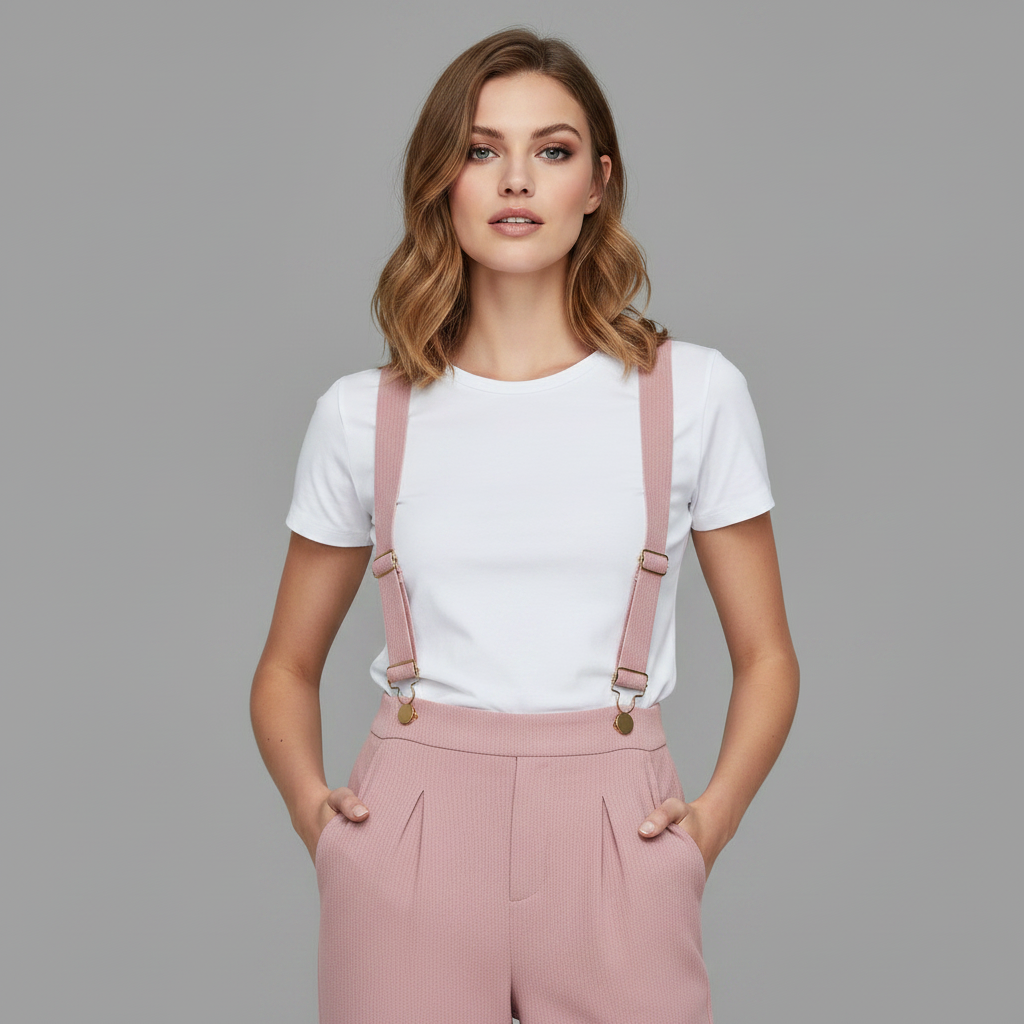 Rosa Cordfløyel Kjeledress | Justerbar og Komfortabel