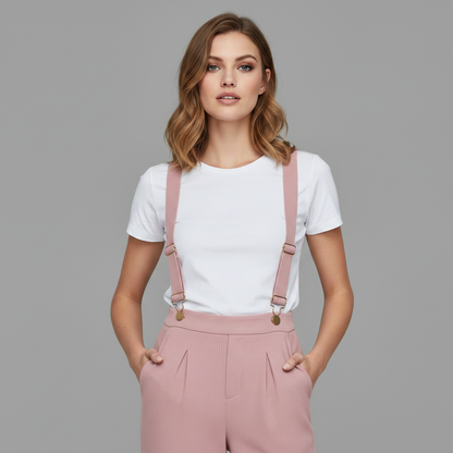 Rosa Cordfløyel Kjeledress | Justerbar og Komfortabel