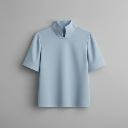 Minimalistisk Strukturert Bluse med Stativkrage | Damebluse