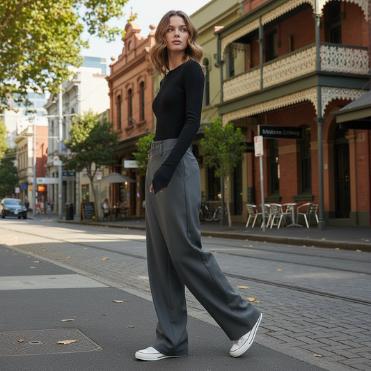 Emma Baggy Bukser Dame | Asymmetrisk Design og Komfort