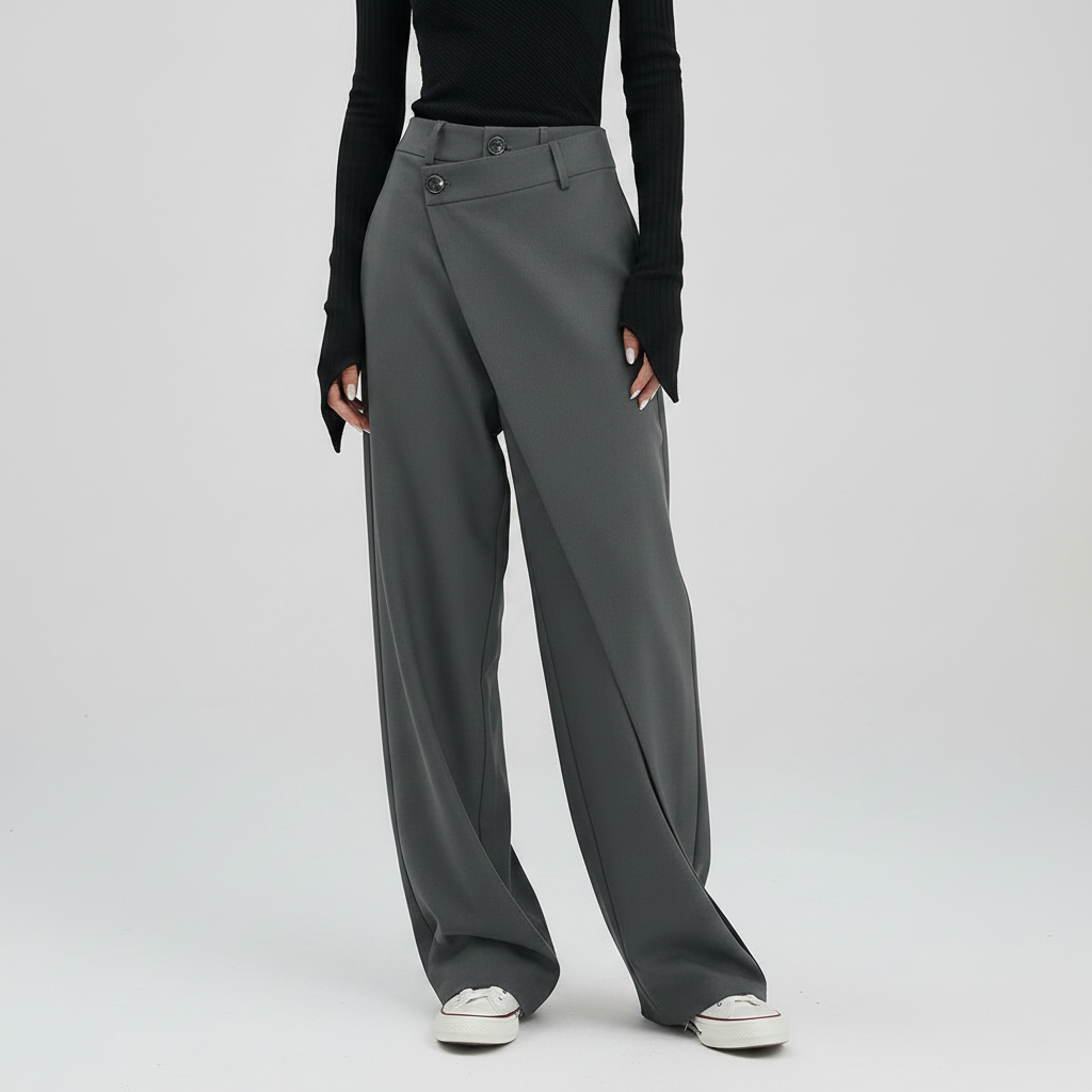 Emma Baggy Bukser Dame | Asymmetrisk Design og Komfort